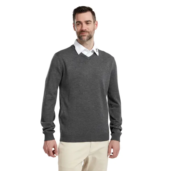 FootJoy Mens Wool Blend V Neck Golf Pullover